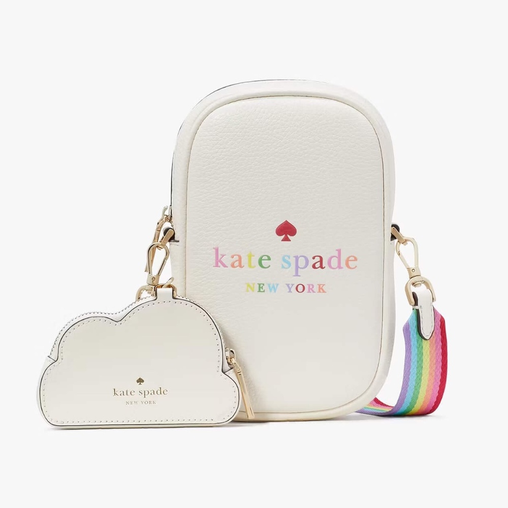 Kate Spade Rainbow Pride North South Phone Crossbody w/ Cloud Coin Purse